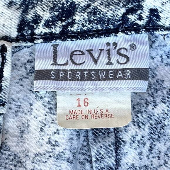 VTG 80s Levi's Sportswear Acid Wash Pleated Hi Rise Tapered Denim Jeans Plus 16 - Picture 15 of 16